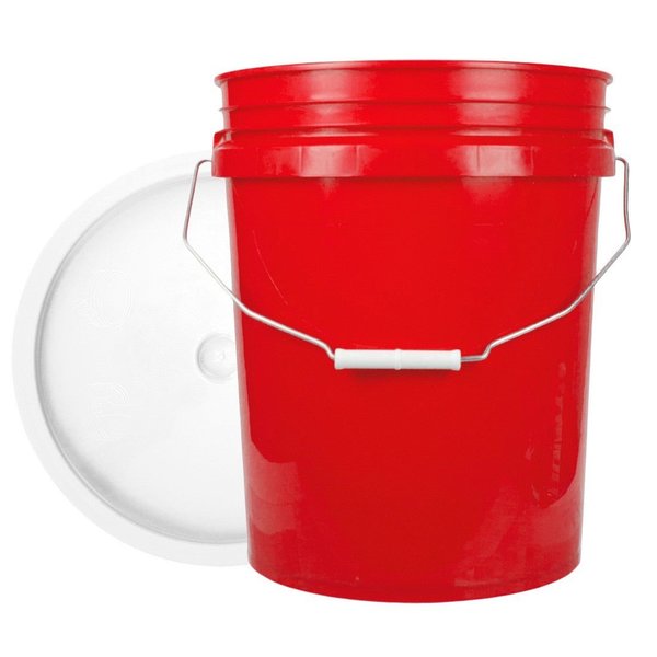 World Enterprises Bucket, 12 in H, Red and White 5RED,345WHT